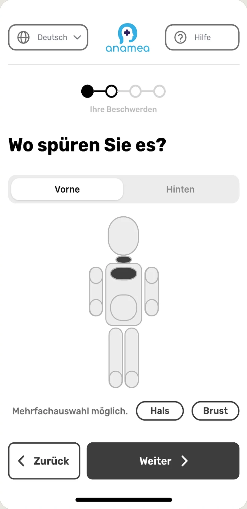 Mid-Fi: Silhouette mit Vorne und Hinten