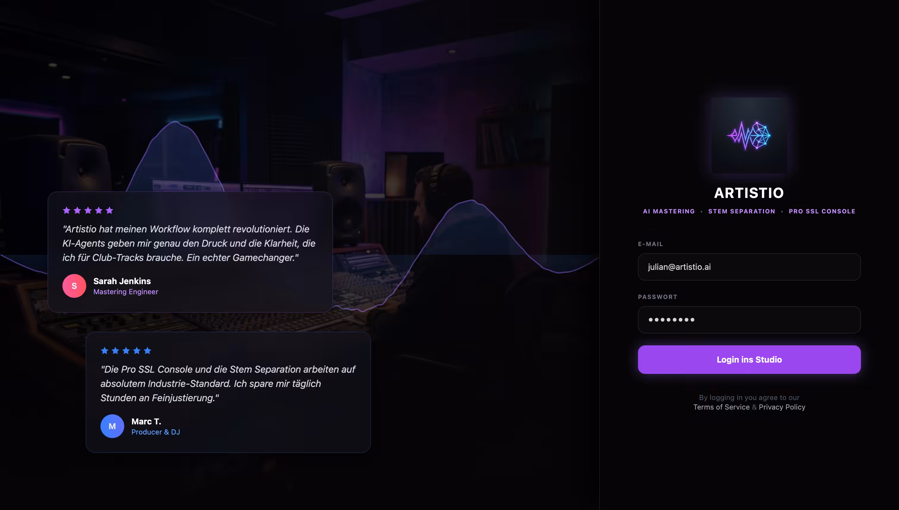 Artistio Login