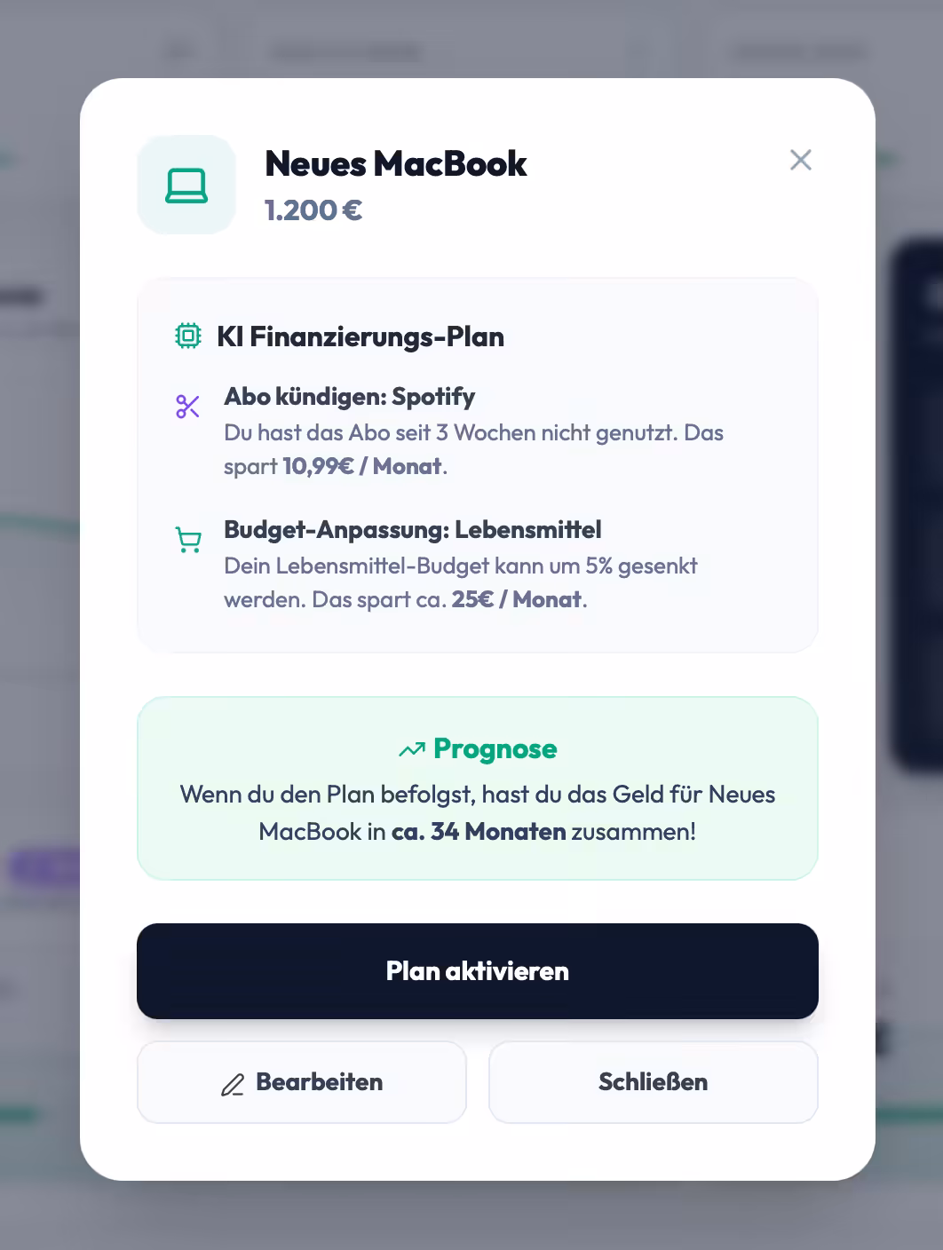 FinPro Finanzierungsplan